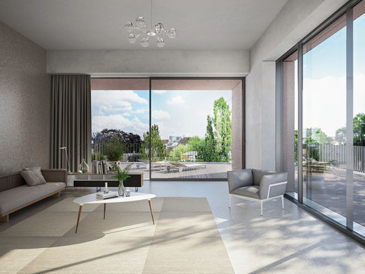 Rivestimento in polvere porte scorrevoli in alluminio esterno personalizzate con profilo in alluminio