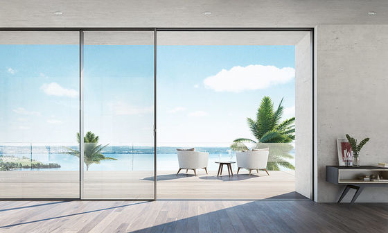 Porta scorrevole in alluminio eco-compatibile Balcone con porta scorrevole in alluminio a cassa 4 sottile