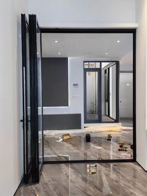 Porta scorrevole a scatto termico in alluminio resistente alla polvere con vetro temperato