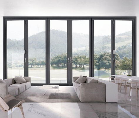 Casa personalizzabile Porta pieghevole in alluminio vetro stratificato con maniglia chiudibile