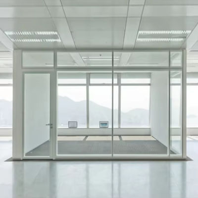 Moderna partizione di vetro insonorizzante con telaio in alluminio rivestito di polvere