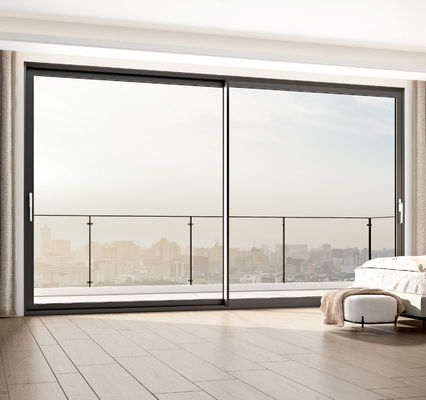 Metodo di apertura scorrevole di porta scorrevole in alluminio personalizzabile e spessore del telaio da 1,2 mm a 2,2 mm per le esigenze personalizzate