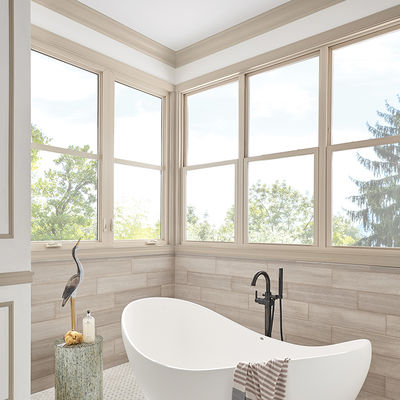 Finestra d'alluminio a dondolo insonorizzato ed energeticamente efficiente con garanzia di 10 anni e vetro a doppio vetro