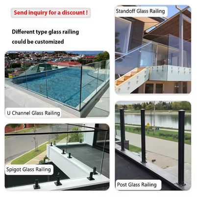Lamel U Channel Glass Balustrade Installazione montata in cima con vetro stratificato