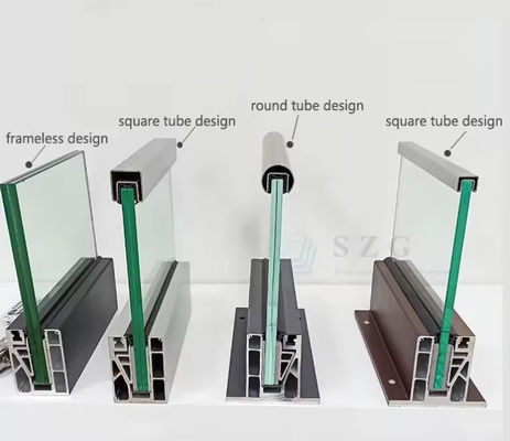 Lamel U Channel Glass Balustrade Installazione montata in cima con vetro stratificato