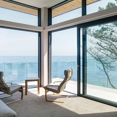 Riduzione del rumore Porta scorrevole in alluminio Vetro isolato 3 metri Porta scorrevole in alluminio