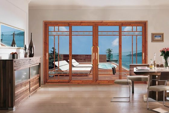 Porta scorrevole in alluminio a doppio vetro resistente agli uragani Porta in vetro multi-slide