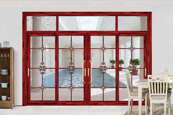 Porta scorrevole in alluminio a doppio vetro resistente agli uragani Porta in vetro multi-slide