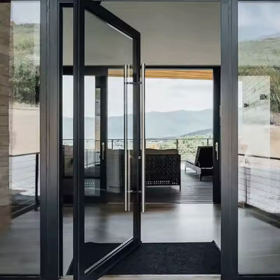 Porta a doppia porta in vetro di alluminio, a dondolo, personalizzabile con design moderno