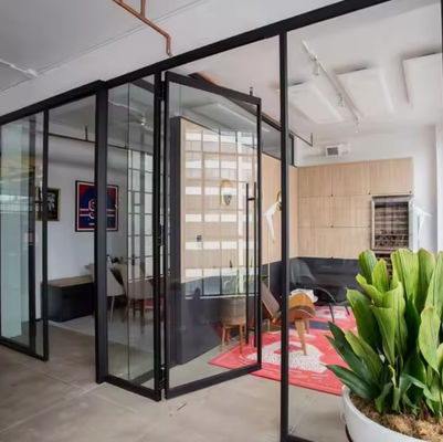 Porta d'ingresso in alluminio a dondolo Porta a cerniera in vetro in alluminio resistente alla corrosione