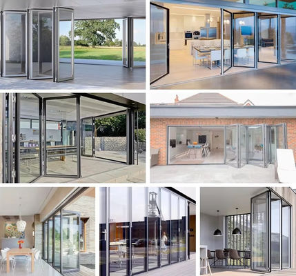 Efficienza energetica Porta pieghevole in alluminio Porta pieghevole in vetro a profilo spessore