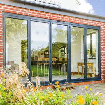 Casa personalizzabile Porta pieghevole in alluminio vetro stratificato con maniglia chiudibile