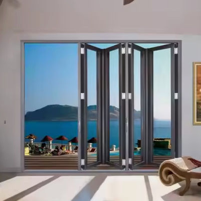 Porta pieghevole in alluminio resistente ai tifoni porta pieghevole in vetro temperato personalizzata