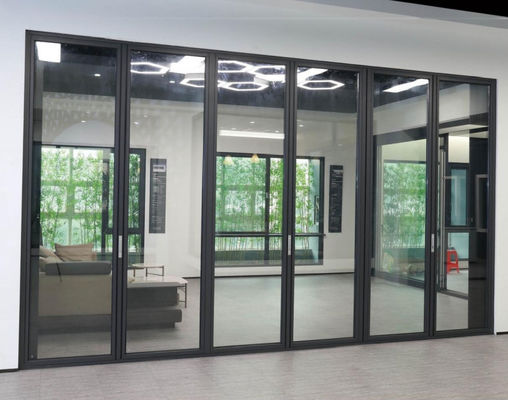 Porta pieghevole in alluminio resistente ai tifoni porta pieghevole in vetro temperato personalizzata