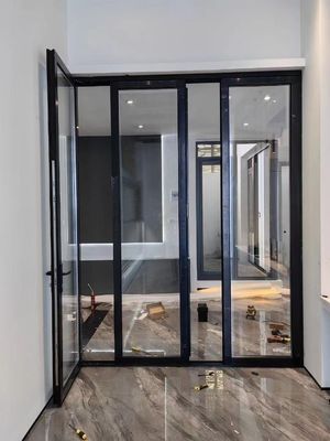 Resistenza agli uragani Porta interna in alluminio a doppia piega Rivestimento in polvere