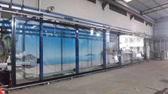 Porte a doppio ripiego in alluminio a telaio sottile con vetro laminato di sicurezza temperato