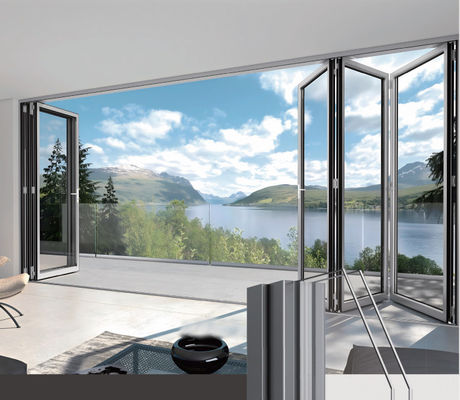 Porta pieghevole in vetro in alluminio porta pieghevole per balcone commerciale