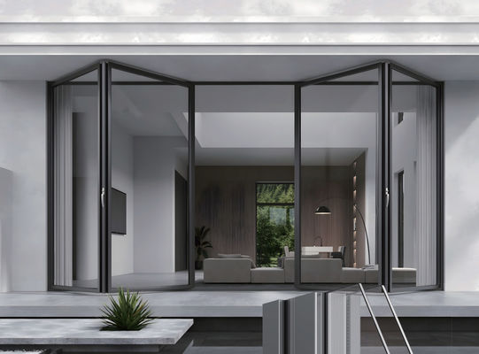 Porta pieghevole in vetro in alluminio porta pieghevole per balcone commerciale