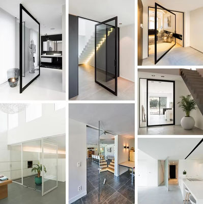 Porta pivot di vetro senza telaio in lega di alluminio resistente alla corrosione facile pulizia