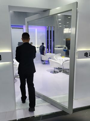 Porta a pivot di alluminio a telaio sottile porta a pivot in vetro trasparente temperato