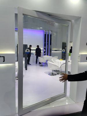 Porta a pivot di alluminio a telaio sottile porta a pivot in vetro trasparente temperato
