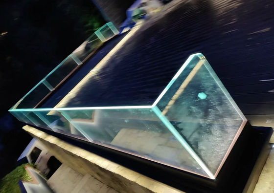 Barricata di alluminio e vetro senza cornice con luce a LED