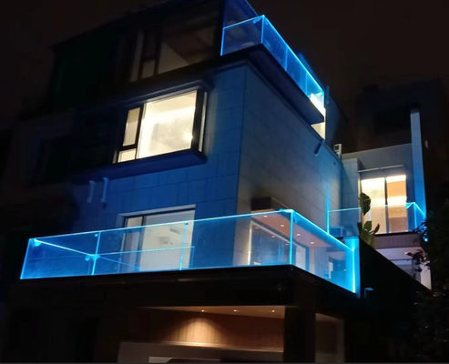 Barricata di vetro in alluminio per esterni leggera con luce a LED