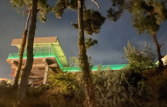 12 mm Scala senza telaio di vetro balcone ringhiera canale U con luce a LED