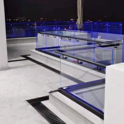 Barricata di vetro moderno per terrazza esterno vetro temperato U Channel senza cornice 12-20mm Balustrade balcone