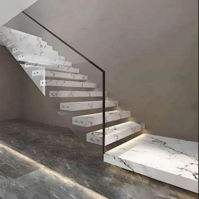 Scale di vetro galleggiante personalizzabile Disegno durevole e elegante con ringhiera in acciaio inossidabile satinato/specchio