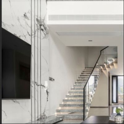 Scale di vetro galleggiante personalizzabile Disegno durevole e elegante con ringhiera in acciaio inossidabile satinato/specchio