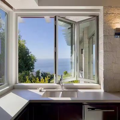 1.5mm Aluminum Folding Windows Long-lasting with Horizontal Folding Pattern and Anodized Frame Finish