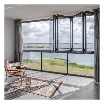 1.5mm Aluminum Folding Windows Long-lasting with Horizontal Folding Pattern and Anodized Frame Finish