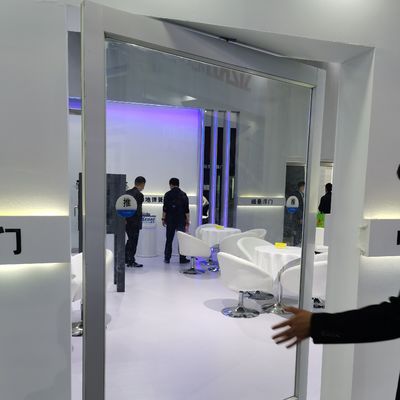 Cornice in lega di alluminio design di lusso vetro laminato temperato porta anteriore a spillo in dimensioni personalizzate per tipo di vetro singolo e doppio