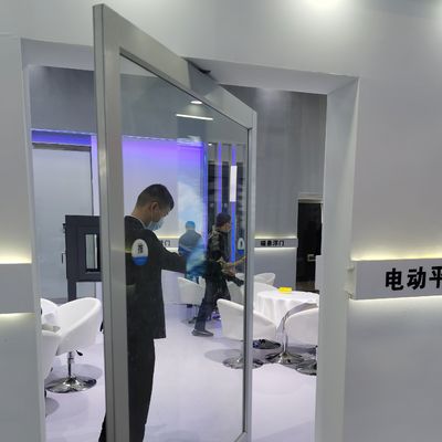 Cornice in lega di alluminio design di lusso vetro laminato temperato porta anteriore a spillo in dimensioni personalizzate per tipo di vetro singolo e doppio