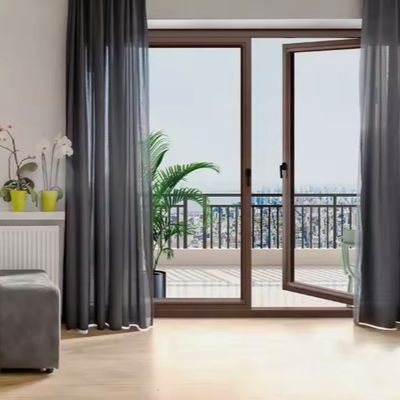 Isolazione Porta a dondolo in alluminio Rivestimento in polvere per porta d'ufficio in vetro interno
