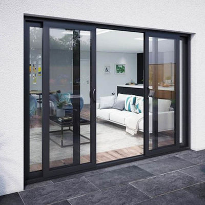 Porta scorrevole in alluminio residenziale con metodo di apertura push and pull e vetro doppiamente temperato