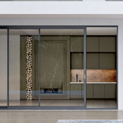 Porta scorrevole in alluminio personalizzabile con maggiore sicurezza e zanzariera in acciaio inossidabile per 50 anni di durata