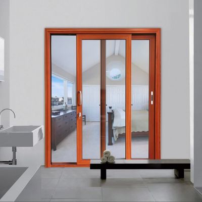 Porta scorrevole in alluminio di lunga durata per la prevenzione dei fumi di petrolio 50 anni di durata e elevata efficienza energetica