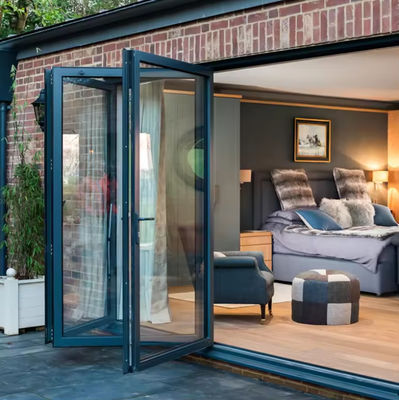 Difficile da uragano Esterno Porta pieghevole Bi Aluminio Patio Porta pieghevole Puertas Plegabili Accordione Porta pieghevole in vetro