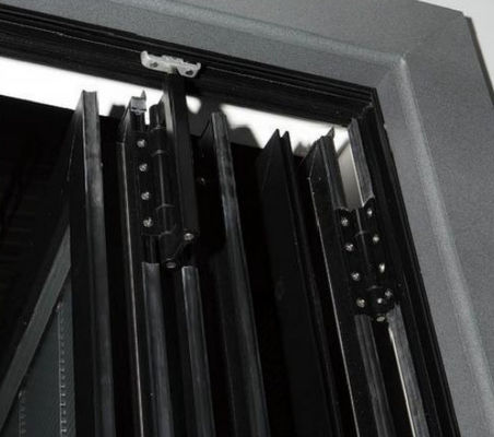 Porte esterne a doppio ripiegamento in vetro di alluminio isolato per edifici commerciali