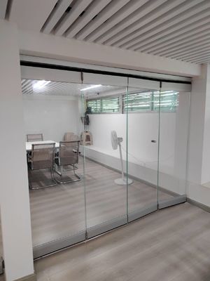 Porte esterne a doppio ripiegamento in vetro di alluminio isolato per edifici commerciali
