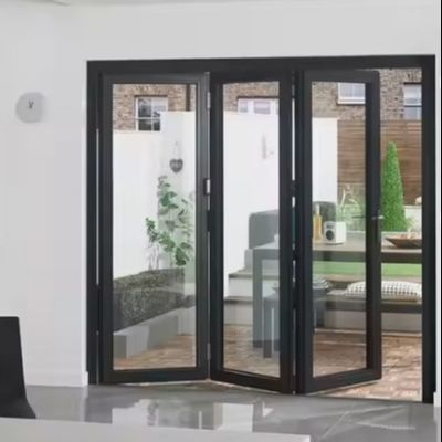Porte bifold in alluminio a linea sottile Balcone interno Design scorrevole pieghevole Porta in vetro in alluminio bifold