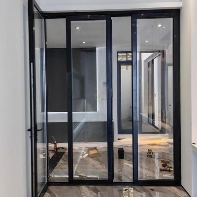 Porte bifold in alluminio a linea sottile Balcone interno Design scorrevole pieghevole Porta in vetro in alluminio bifold