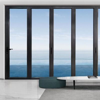 Porte bifold in alluminio a linea sottile Balcone interno Design scorrevole pieghevole Porta in vetro in alluminio bifold