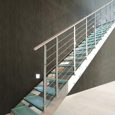 OEM/ODM Scala di vetro di design elegante personalizzato con ringhiera di vetro e auto led