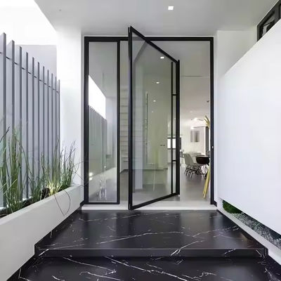 Porta pivotata in vetro a telaio di alluminio con fascia di sigillo di gomma EPDM per la soddisfazione del cliente