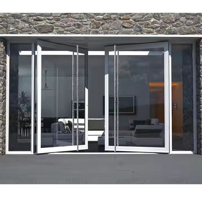4-12mm doppio vetro porta pivot di alluminio con vetro trasparente e in acciaio inossidabile schermo materiale reticolare