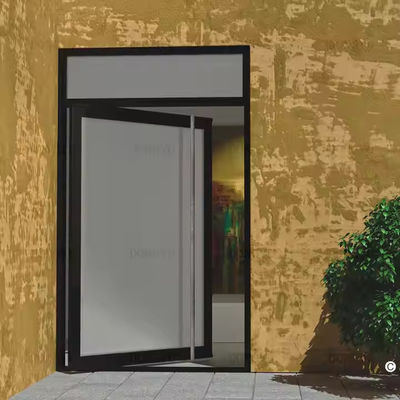 4-12mm doppio vetro porta pivot di alluminio con vetro trasparente e in acciaio inossidabile schermo materiale reticolare