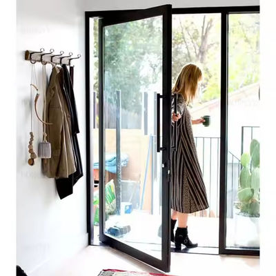 4-12mm doppio vetro porta pivot di alluminio con vetro trasparente e in acciaio inossidabile schermo materiale reticolare